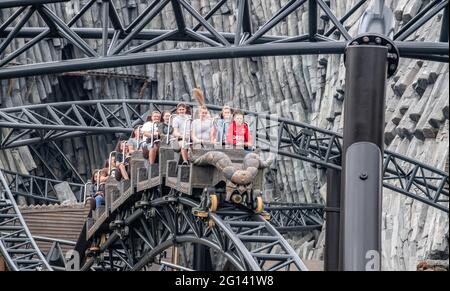 Taron Rapids und Fear and Force zusammen mit Chipas Hochwertige DLSR Professional Grade Images des themenparks phantasialand Stockfoto