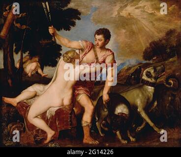 Tizian (Tiziano Vecellio) (Italienisch - Venus und Adonisisch Stockfoto