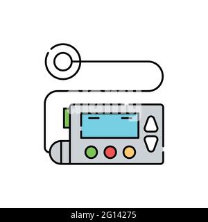 Farbsymbol der Insulinlampe. Konzept zur Behandlung von Diabetes. Apotheke. Stock Vektor