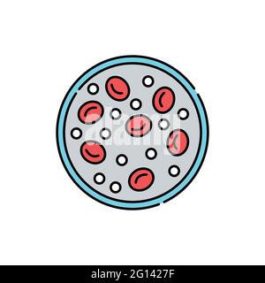 Symbol für die Farbe der Blutzuckerlinie. Diabetes. Strukturelle chemische Formel Stock Vektor