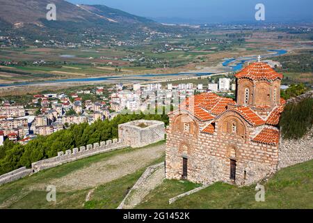 Kirche der Heiligen Dreifaltigkeit in Schloss Berat, Berat, Albanien Stockfoto