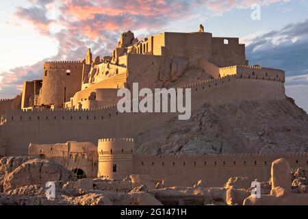 Überreste von Schloss Bam in der Provinz Kerman, Iran Stockfoto