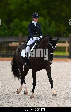 Kharkiv, Ukraine - 4. Juni 2021: Der Reitsport FEI Dressage World Cup Kharkiv 2021 Stockfoto