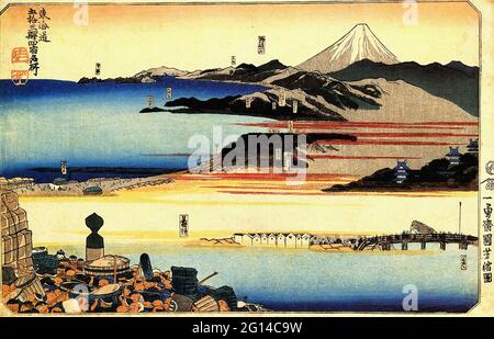 Utagawa Kuniyoshi 歌川 国芳 - 53 Stationen Tokaido Stockfoto