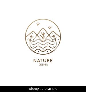 Nature lineares Logo Stock Vektor