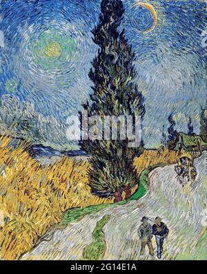 Vincent Van Gogh - Landstraße in der Provence bei Nacht Stockfoto