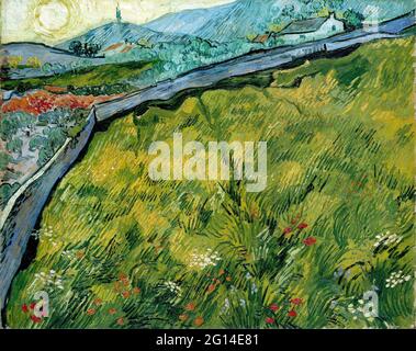 Vincent Van Gogh - umzäuntes Weizenfeld mit aufgehender Sonne Stockfoto