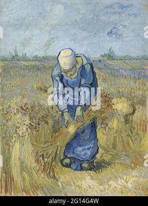 Vincent Van Gogh - Bauernfrau, Die Garben Nach Hirse Bindet Stockfoto