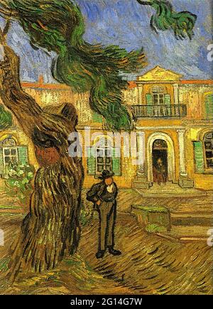 Vincent Van Gogh - Kiefern mit Figurengarten Saint Paul Hospital 1889 Stockfoto