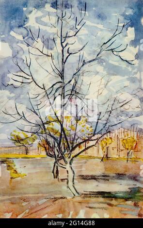 Vincent Van Gogh - Rosa Pfirsich Bäume 1888 Stockfoto