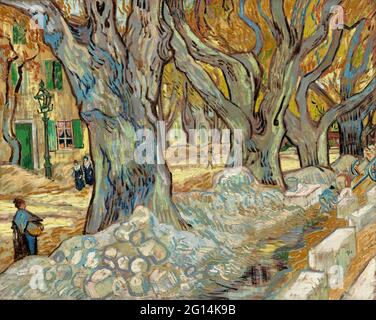 Vincent Van Gogh - die großen Platanen Road Menders in Saint Rmy Stockfoto