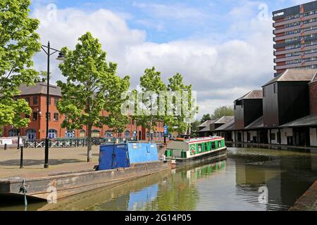 Coventry Canal Basin, St Nichola Street, Coventry, West Midlands, England, Großbritannien, Großbritannien, Europa Stockfoto