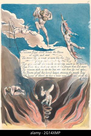 William Blake - Amerika. Eine Prophezeiung, Platte 7, Albions Angel stand... Stockfoto