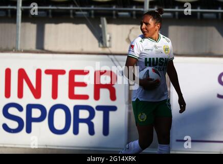 LINKÖPING 20210604Hammarbys Nr. 9 Madelen Janogy beim Freitagsspiel im Damallsvenskan zwischen Linköpings FC-Hammarby in der Linköping Arena. Foto Jeppe Gustafsson Stockfoto