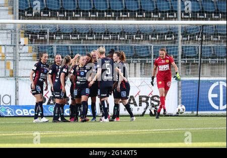 LINKÖPING 20210604Linköping Fußballspieler beim Spiel am Freitag im Damallsvenskan zwischen Linköpings FC-Hammarby in der Linköping Arena. Foto Jeppe Gustafsson Stockfoto
