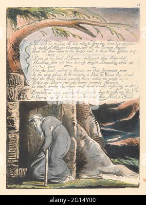 William Blake - Amerika. Eine Prophezeiung, Tafel 14, so weinte Er Stockfoto