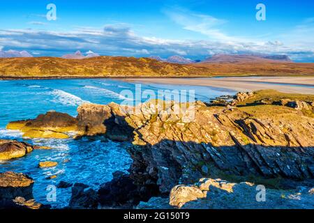 Achnahaird-Strand auf der Halbinsel Assynt im Nordwesten Schottlands Stockfoto