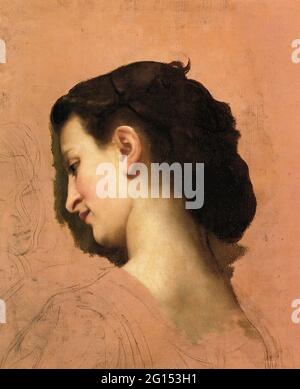 William-Adolphe Bouguereau (1825-1905) - Studie Junges Mädchen S Kopf C 1870 Stockfoto