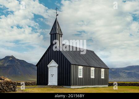 Die schwarze Kirche, Budir, Island Stockfoto