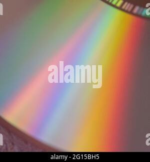 rainbow Refracted Light auf cd rom/dvd Stockfoto