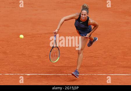 Paris, Frankreich. Juni 2021. Madison Keys of the United States during the Roland-Garros 2021, Grand Slam Tennis Tournament on June 4, 2021 at Roland-Garros Stadium in Paris, France - Photo Nicol Knightman / DPPI Credit: DPPI Media/Alamy Live News Stockfoto