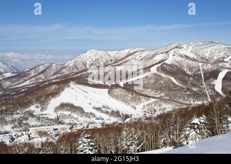 Skigebiet Ichinose in Shiga Kogen Stockfoto