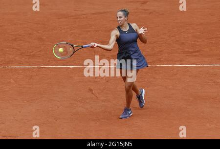 Paris, Frankreich. Juni 2021. Madison Keys of the United States during the Roland-Garros 2021, Grand Slam Tennis Tournament on June 4, 2021 at Roland-Garros Stadium in Paris, France - Foto Nicol Knightman / DPPI / LiveMedia Credit: Independent Photo Agency/Alamy Live News Stockfoto