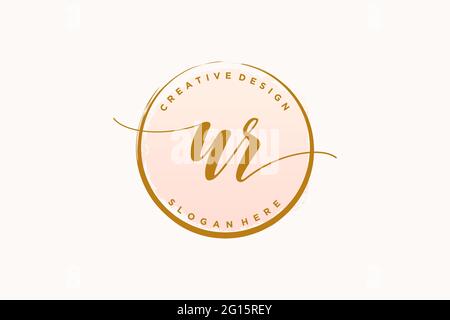 UR Handschrift Logo mit Kreis Vorlage Vektor Signatur, Hochzeit, Mode, Blumen und botanische mit kreativen Vorlage. Stock Vektor