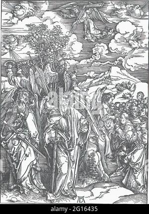 Albrecht Dürer - Four Angels Staying Winds Signing Chosen 1498 Stockfoto