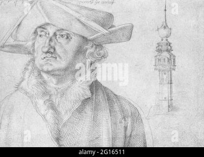 Albrecht Dürer - Porträt Lazarus Ravensburger Türmchen Hof Lier Antwerpen Stockfoto