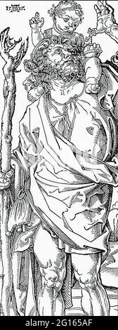 Albrecht Dürer - Heiliger Christophorus Trägt Christkind 15 Stockfoto