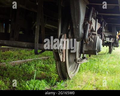 Eisenbahnräder Stockfoto