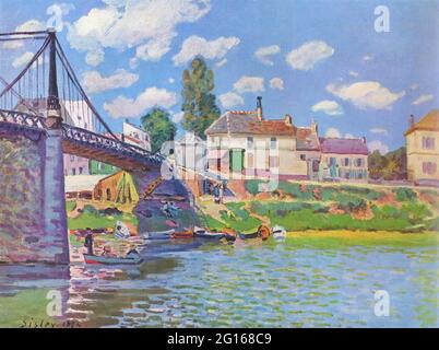 Alfred Sisley - Brücke Villeneuve La Garenne 1872 Stockfoto