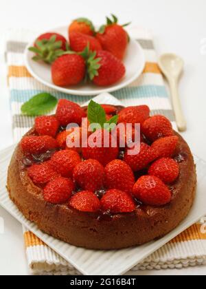 Erdbeeren tart. Stockfoto