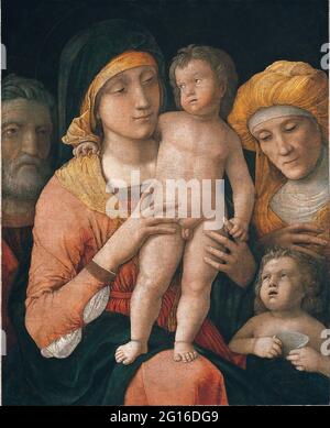 Andrea Mantegna - die Madonna mit Kind und Heiligen Joseph, Elisabeth und Johannes der Täufer Stockfoto