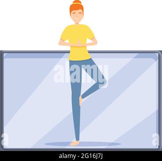 Blog-Symbol für Yoga-Fitness. Cartoon von Yoga Fitness Blog Vektor-Symbol für Web-Design isoliert auf weißem Hintergrund Stock Vektor