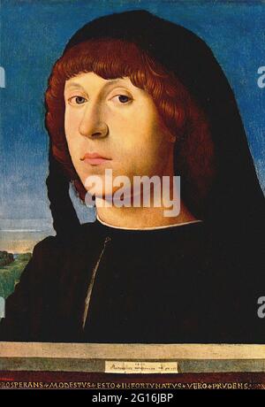 Antonello Da Messina - Portrait Junger Mann 1478 Stockfoto