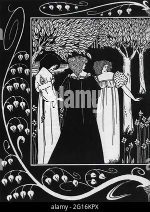 Aubrey Beardsley (1872-1898) - wie Sir Launcelot bekannt wurde Dame Elaine I. Stockfoto