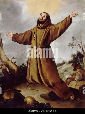 Bartolomé Esteban Murillo - Saint Francis Assisi Empfängt Stigmata Stockfoto