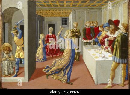 Benozzo Gozzoli - das Fest des Herodes und die Enthauptung des heiligen Johannes des Täufers Stockfoto