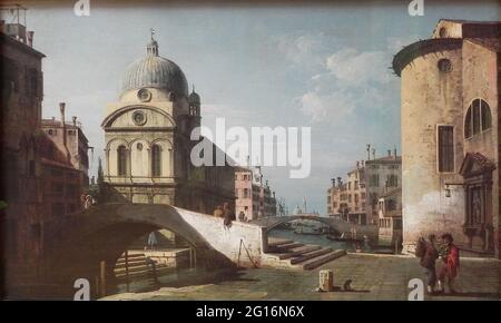 Bernardo Bellotto (1722-1780) - Blick auf den venezianischen Capriccio Sant Mari Dei Miracoli C 1740 Stockfoto