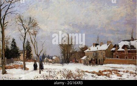 Camille Pissarro - Road Versailles Saint Germain Louveciennes Schneeeffekt 1872 Stockfoto