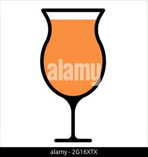 Cocktail-Ikone. Cocktailglas mit Getränk. Flacher Style. Stock Vektor