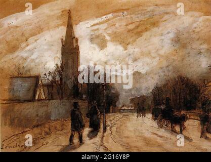 Camille Pissarro - Studie Allerheiligen Kirche Oberes Norwood 1871 Stockfoto