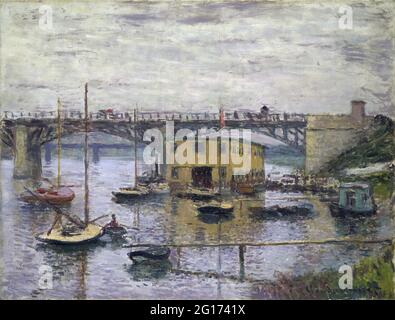 Claude Monet - Brücke in Argenteuil an einem grauen Tag Stockfoto