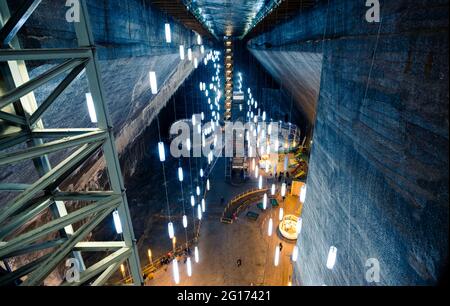 Draufsicht auf Salina Turda Stockfoto