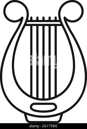 Harp-Instrument-Symbol, Umriss-Stil Stock Vektor