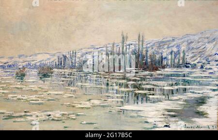 Claude Monet - das Aufbrechen des Eises Stockfoto