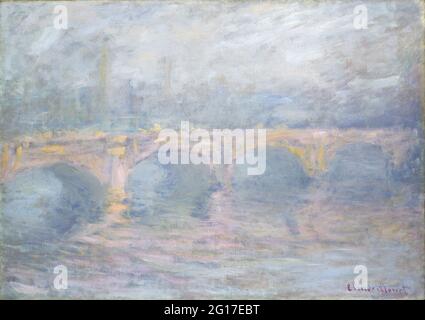 Claude Monet - Waterloo Bridge London bei Sonnenuntergang Stockfoto