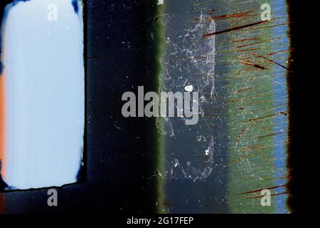 Entwickelt der Film Ende Hintergrund mit schweren Getreide und leichte Undichtigkeit Stockfoto